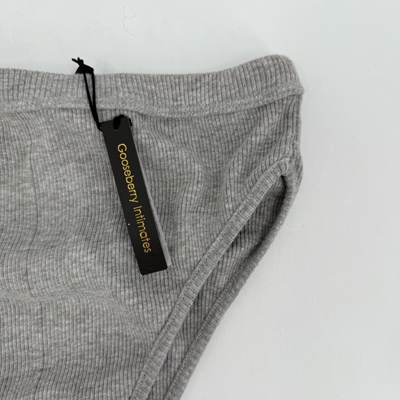 Gooseberry Intimates Les Girls Rib Breifs in Gray Size M NWT - Picture 7 of 11
